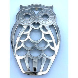 Owl Silver Metal Trivet Kitchen Decor /Home Decor